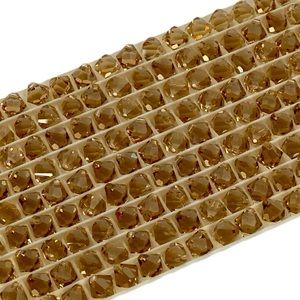 Swarovski Lot/24 8mm Light Colorado Topaz Bicone Faceted Crystals - Austria